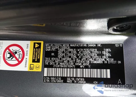 2013 Lexus Rx 350 из США, поврежденный, VIN 2T2ZK1BA3DC109475